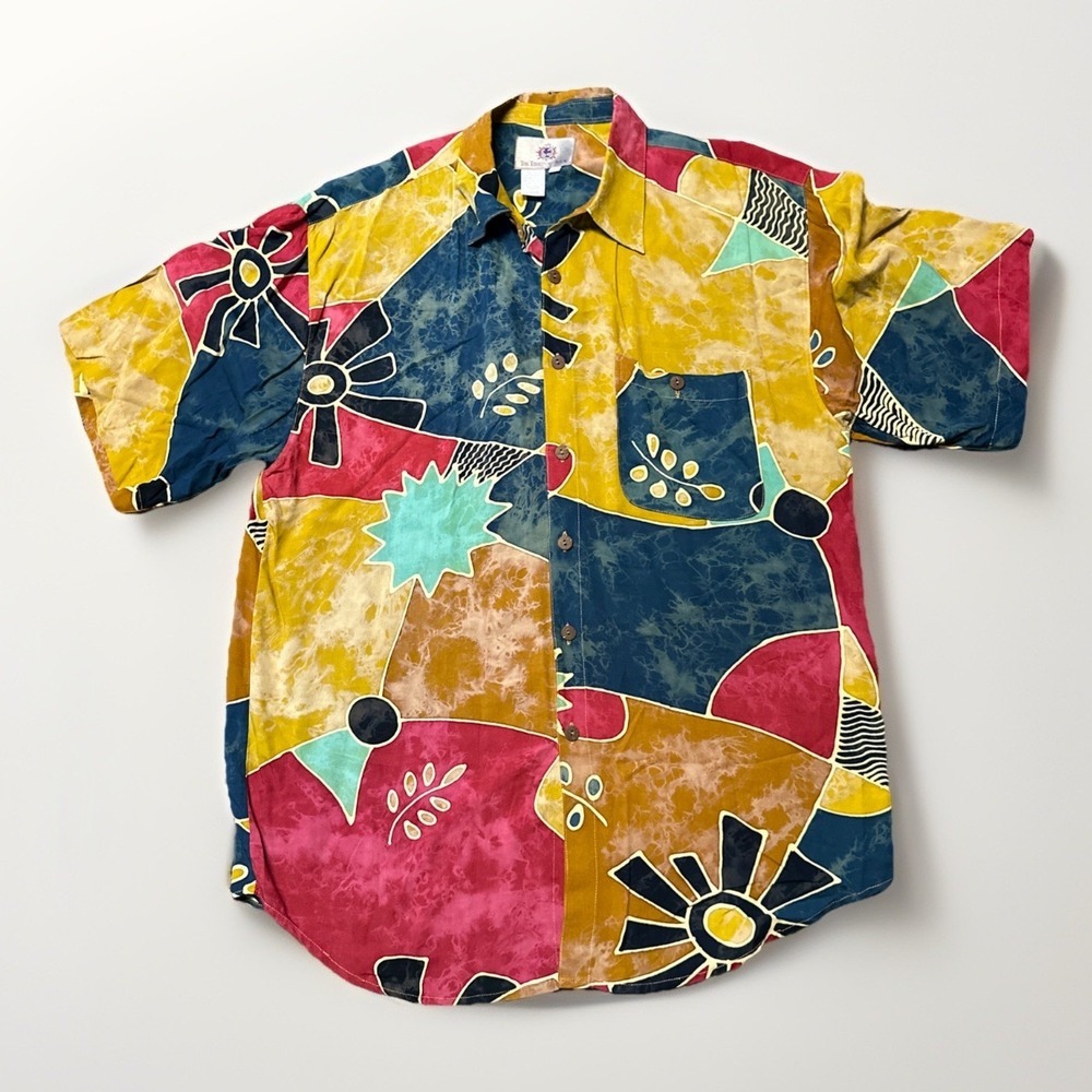 THE‎ TERRITORY AHEAD Abstract Floral Geometric Mens XL Shirt